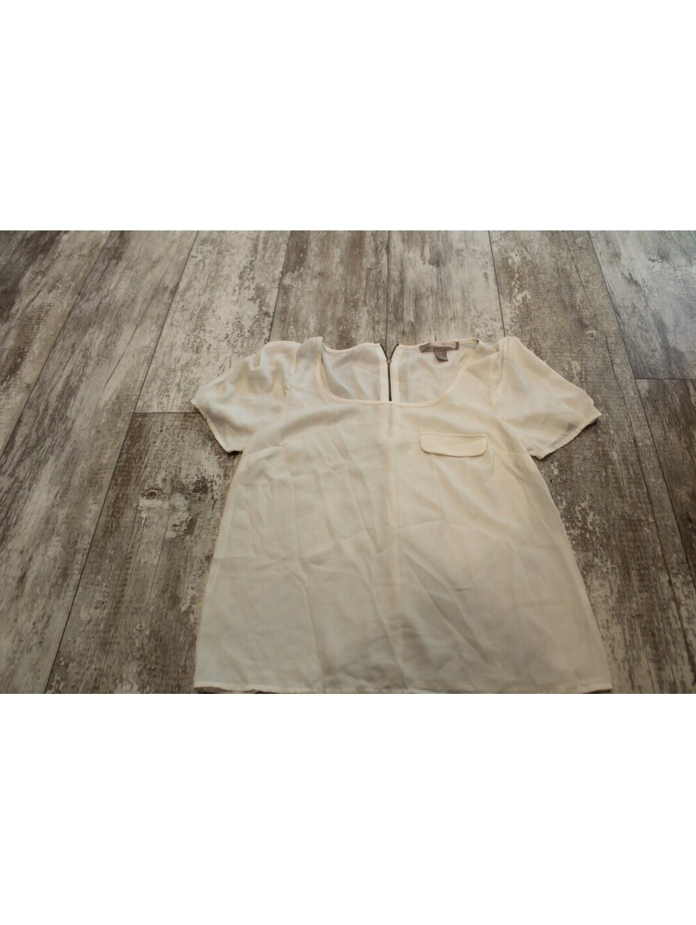 Forever 21 Contemporary Cream Puff Sleeve Blouse XS